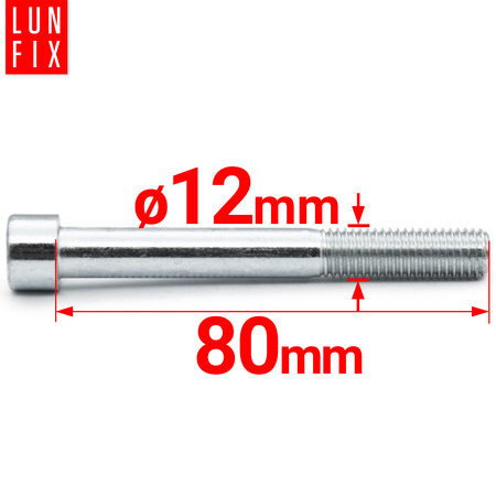 Šroub s válcovou hlavou M12x80 vnitřní šestihran DIN912 třída 8,8 1kg
