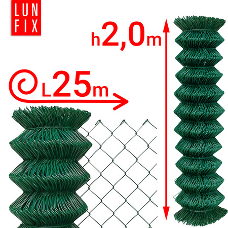 Zelené pletivo 200cm 50x50 fi 2,5mm pozinkované poplastované role 25m