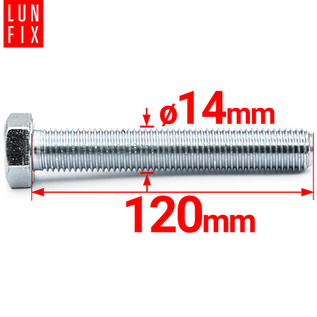 Metrický šroub M14x120 pozinkovaný DIN 933 třída 8.8 1kg