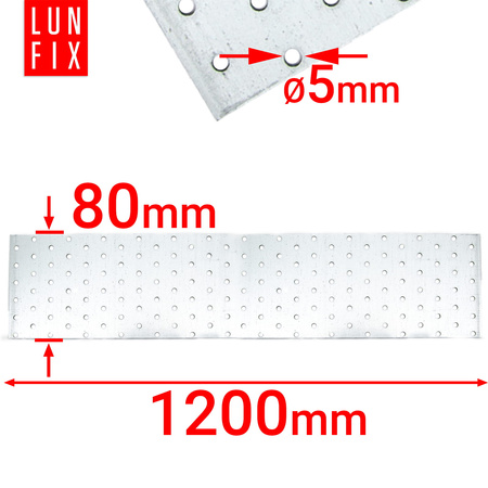 Perforovaná spojovací deska 1200x80 1ks.