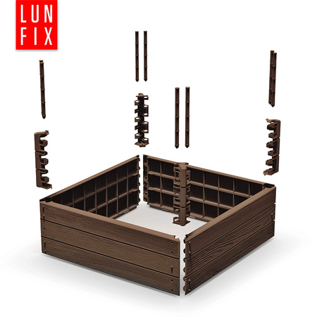 Zahradní záhon 75x75x25cm rustikální pro zeleninu