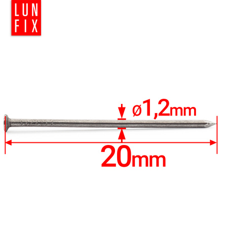 Stavební hřebíky 1,2x20 mm černé 0,5 kg