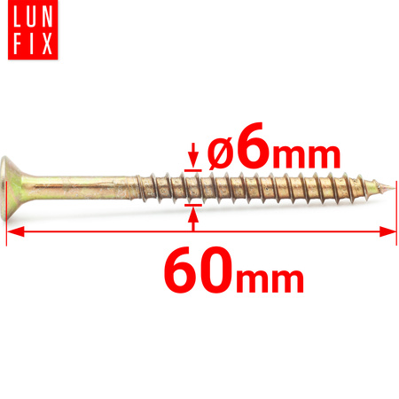 Vrut se zápustnou do dřeva a dřevotřísky 6x60 200ks.