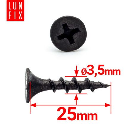 Vruty do sádrokartonu 3,5x25 do dřeva 1000ks.