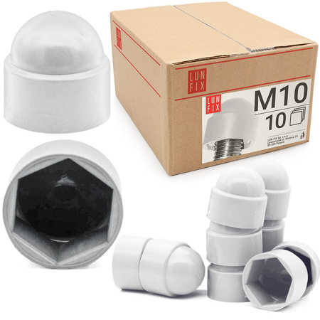 Krytka pro šrouby a matice se šestihrannou hlavou M10/17 bílá 10 ks