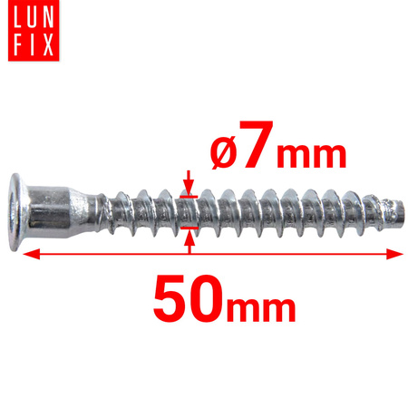 Konfirmát nabýtkový šroub 7x50 do dřeva pozinkovaný 100 ks.