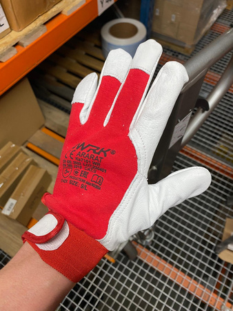 Pracovní rukavice s protiskluzovou manžetou, kůže vel. 10-XL 1 pár