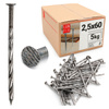 Šroubové hřebíky 2,5x60 mm 2,5" černé 5 kg