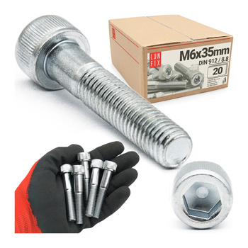 Šroub s válcovou hlavou M6x35 vnitřní šestihran DIN912 třída 8,8 20ks