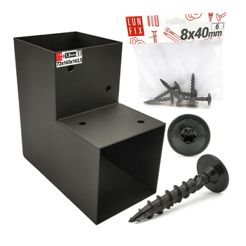 Spojka trámů L 7x7cm + šrouby