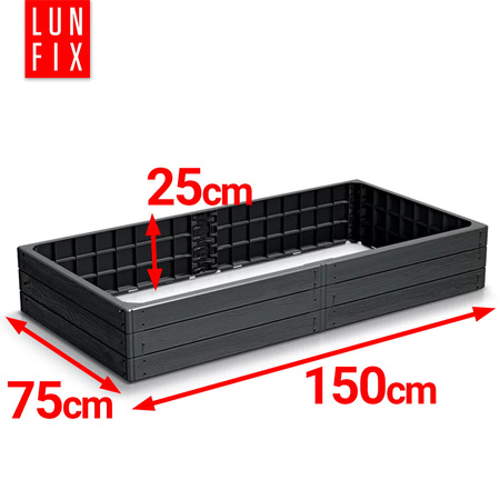 Vyvýšený zahradní záhon 150x75x25cm antracit