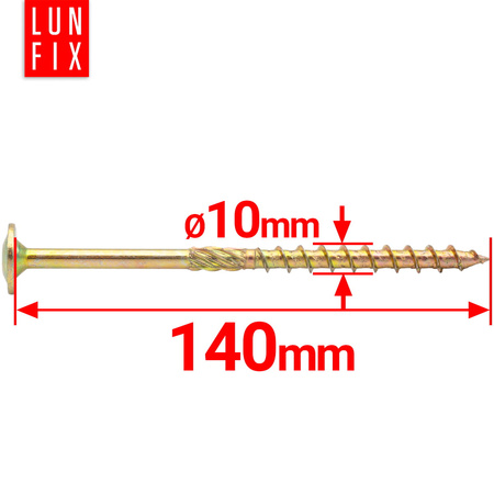 Tesařský talířový vrut 10x140 do dřeva WKCP 1ks.