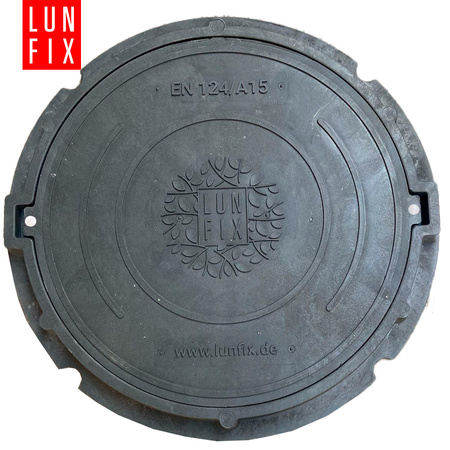 Poklop šachty, víko DN 600 mm, 60 cm, černý A15 1,5 t