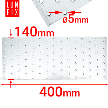 Perforovaná spojovací deska 400x140 1ks.