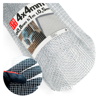 Pozinkované tkané pletivo oko 4x4mm fi0,4mm h1m 0,5m2