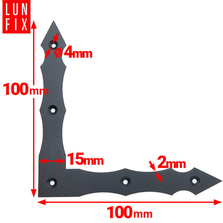 Dekorativní roh 100x100x15x2