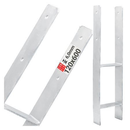 Ukotvení trámků typ H 120x600x6mm