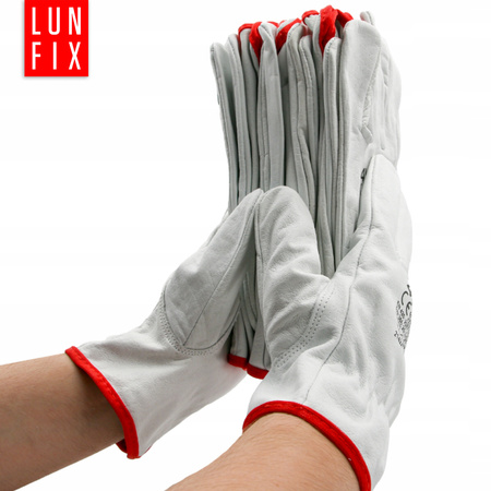 Pracovní rukavice kožené vel. 10 XL bílé 12 párů