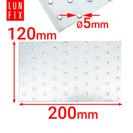 Perforovaná spojovací deska 120x200 1ks.