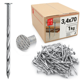 Šroubové hřebíky 3,4x70 mm pozinkované 1kg