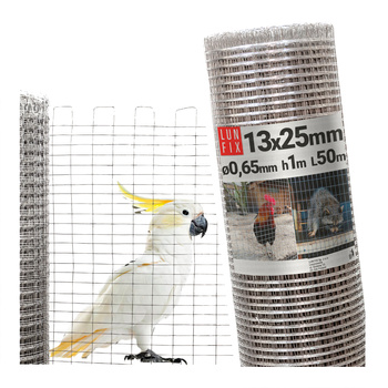 Svařované chovatelské pletivo oko 13x25 drát 0,65mm pozinkované h1m role 50m