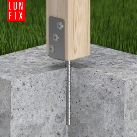 Kotevní patka typ U s týčí do betonu 140mm