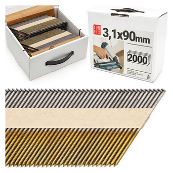 Hřebíky do hřebíkovačky 90mm 3,1x90 3,5'' hladké na papíře černé 2000ks.