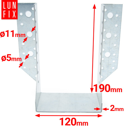 Závěs trámu 120x190 mm spojovací botka WB120