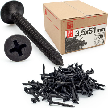 Vrut do sádrokartonu 3,5x51 na kov a CD profily 500ks.