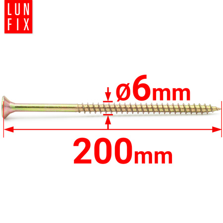 Vrut se zápustnou do dřeva a dřevotřísky 6x200 50ks.