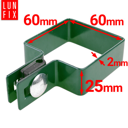 Příchytka plotového panelu koncová 60x60mm zelená