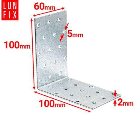 Montážní úhelník 100x100x60x2 KM15 20ks.