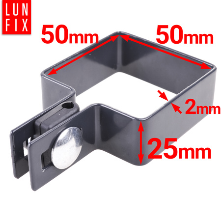 Příchytka plotového panelu koncová 50x50mm šedá