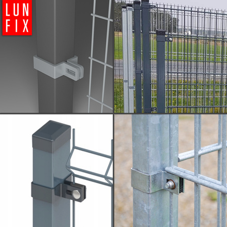 Příchytka plotového panelu koncová 60x60mm stříbrná