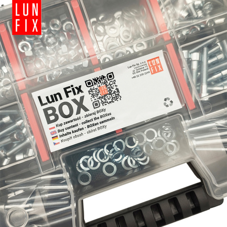 Sada válcových šroubů, matic a podložek M5 300 kusů