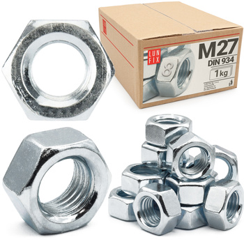 Šestihranná matice M27 DIN 934 třída 8 pozinkovaná 1kg