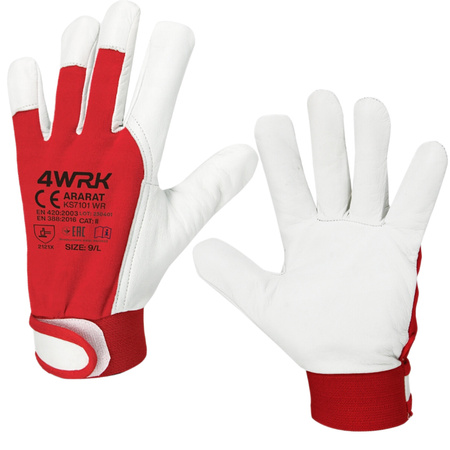 Pracovní rukavice s protiskluzovou manžetou, kůže vel. 9-L 1 pár