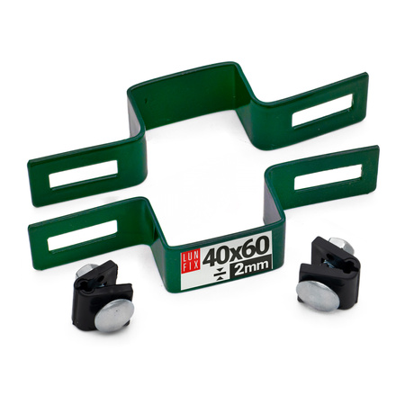 Příchytka plotového panelu průběžná 40x60mm zelená