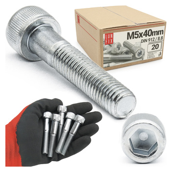 Šroub s válcovou hlavou M5x40 vnitřní šestihran DIN912 třída 8,8 20ks