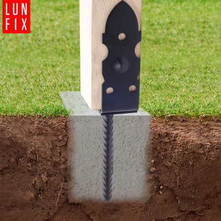 Dekorativní nastavitelná patka typ U s týčí do betonu 120-200mm