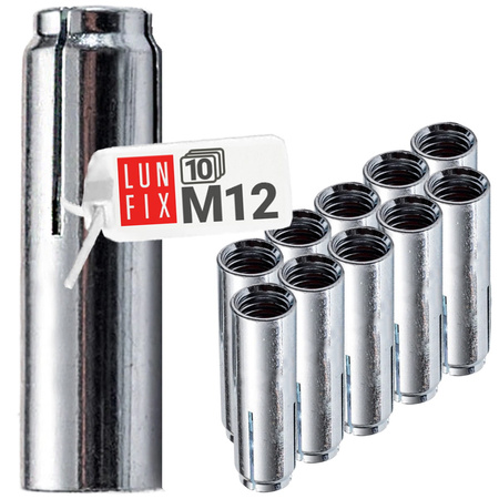 Klínová kotva ocelová M12 10ks.