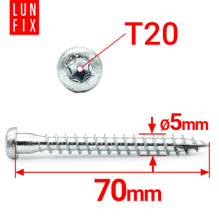 Tesařské vruty ANCHOR pro tesařské spoje 5x70 25ks.