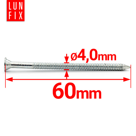 Konvexní hřebíky 4x60 mm 2,5" pozinkované 0,5kg