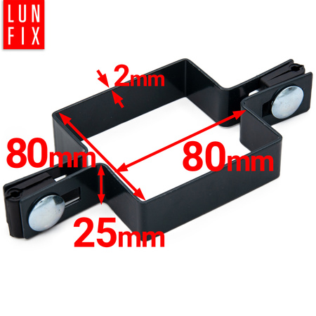 Příchytka plotového panelu průběžná 80x80mm šedá