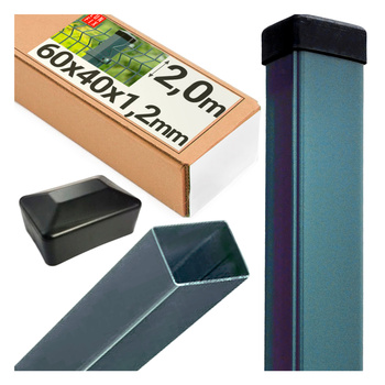 Plotový sloupek 60x40x2000 tloušťka 1,3 mm, grafitový