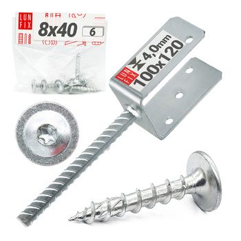 Kotevní patka s týčí do betonu 100mm + šrouby