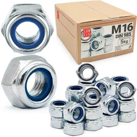 Samojistná matice M16 DIN 985 šestihranná pozinkovaná 5kg