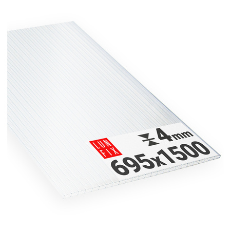 Komůrkový polykarbonát 4 mm čirý 695x1500 mm