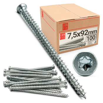 Vrut na okenní a dveřní rám 7.5x92 pozink 100 ks.