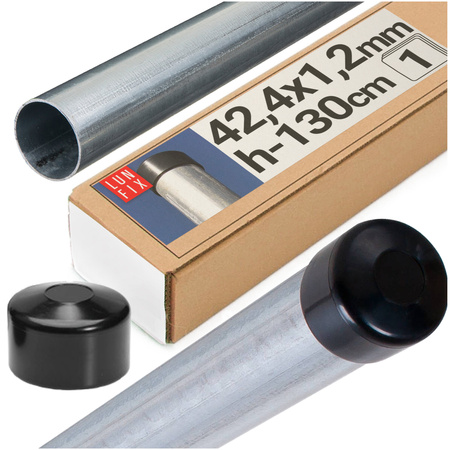 Plotový sloupek kulatý fi 42 tl. 1,2mm, 1.3m pozinkovaný